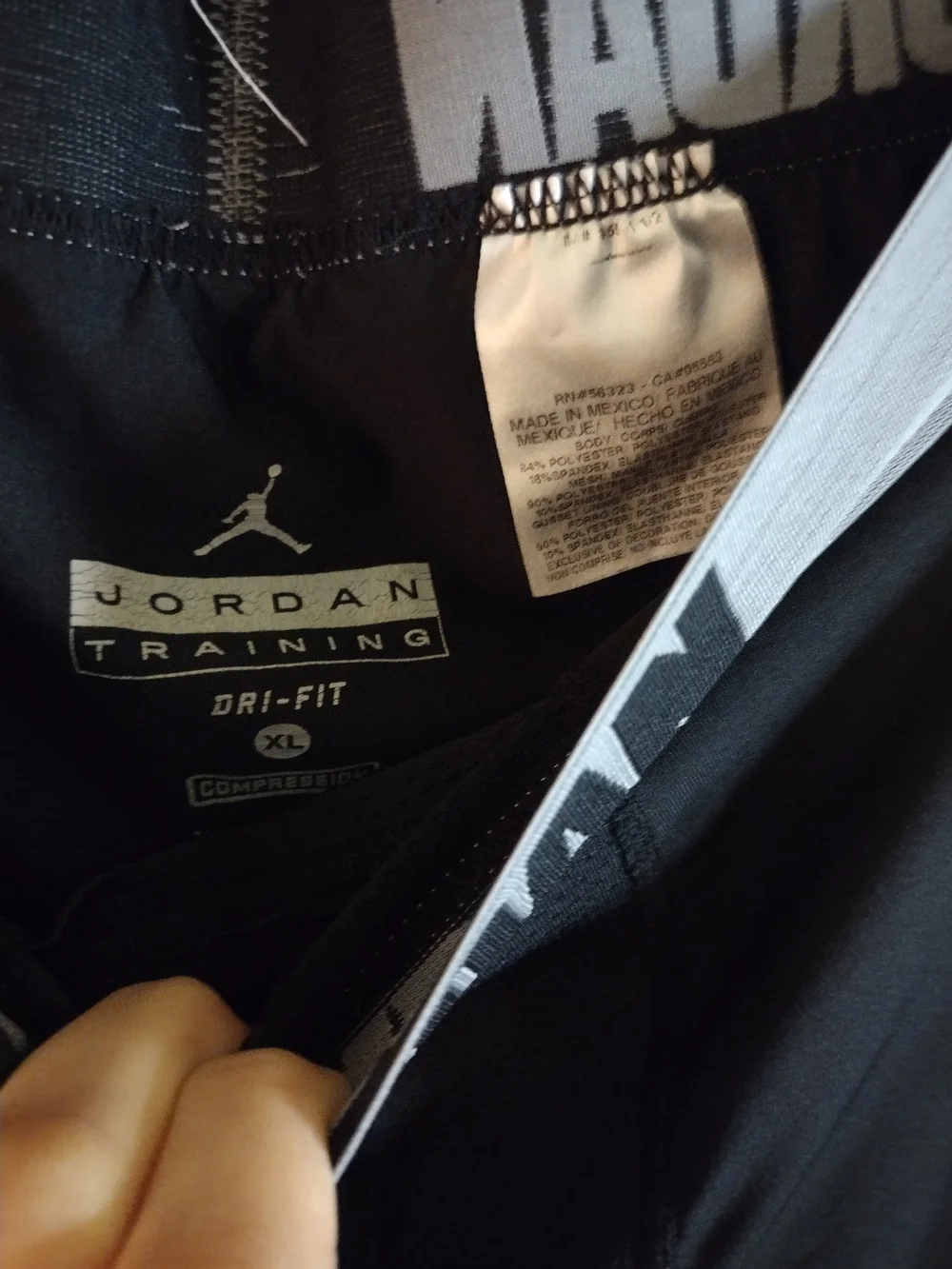 Jordan Men’s Black Compression Boxer Briefs with Gray Branded Waistband